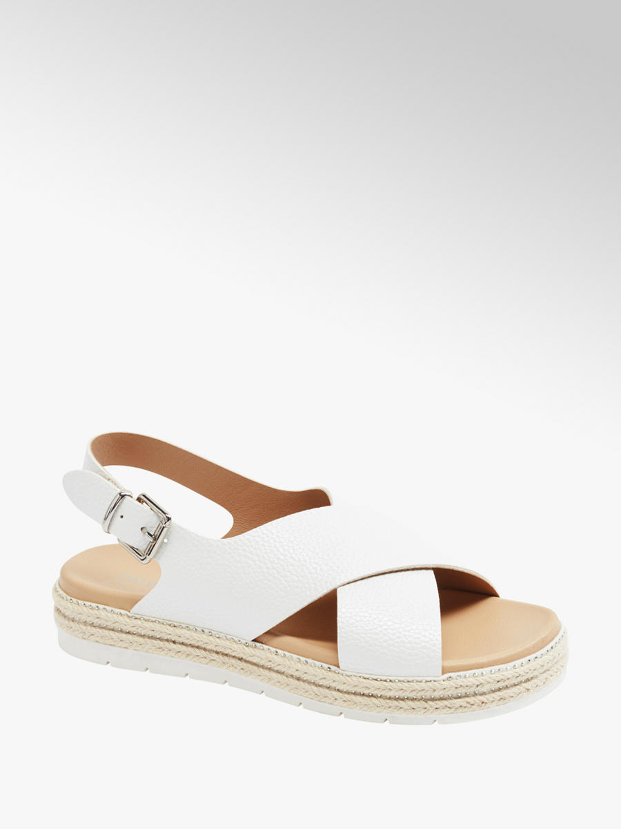 Graceland wa Plateau Sandalen in Wei mit Glitzer Details DEICHMANN AT